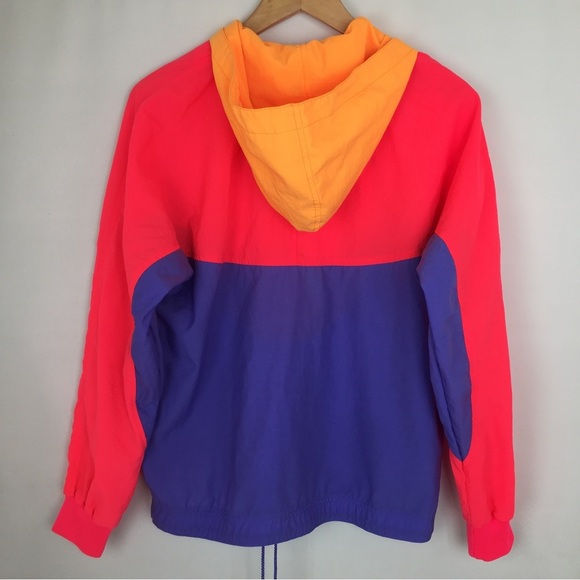 Nike Vintage 80’s Pullover Quarter Zip Windbreaker Jacket Neon Pink - Picture 9 of 10